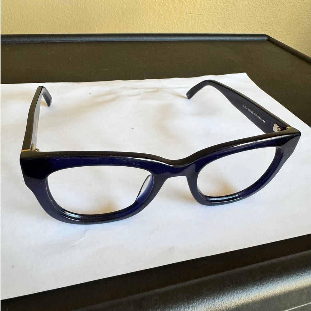 Warby Parker Lyma W356 52-22-142 Blue Cat Eye Eyeglass Frames Women Rx Ready